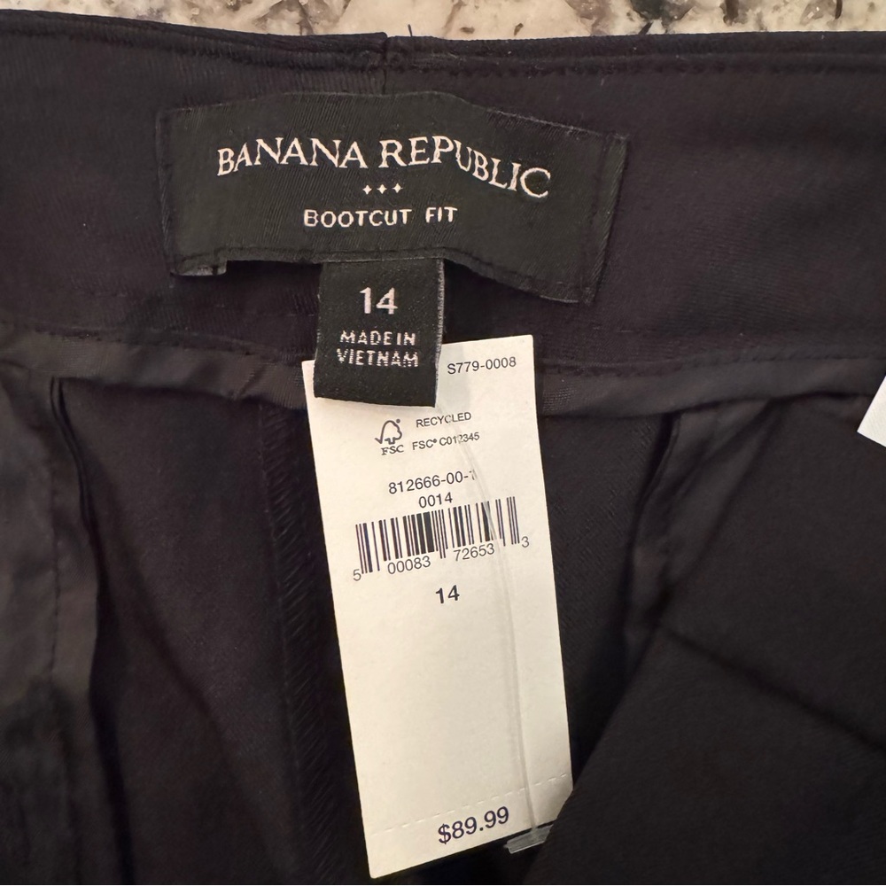 Banana Republic High Rise Bootcut Black Trouser Pants Size 14 NWT - Picture 7 of 8